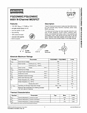 DataSheet FQU2N60C pdf